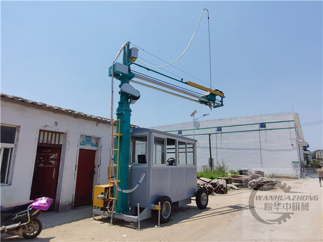 Mobile grain truck probe beside the door of grain depot
